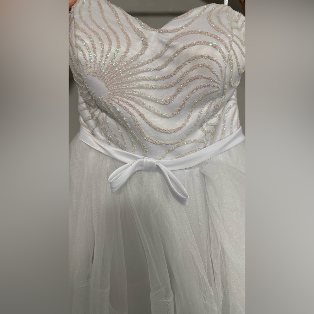 Elegant White Kids Dress with Bow